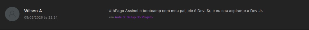 Depoimento de Wilson A sobre assinar o bootcamp
